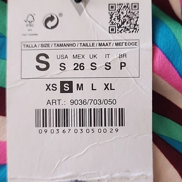 Zara NWT Multicolor Wave Pattern, Halter Neck Women's Short Top.  Size S - Picture 6 of 10